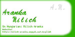 aranka milich business card